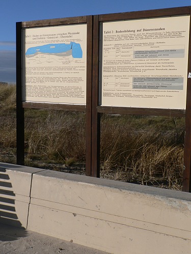 Rostock Warnemünde
Information sign: soilgenesis&nbsp;  
Tourismus, Küste - Düne, Öffentlicher Bereich/Strand, Bildung und Information, Geologie
Nardine Stybel 